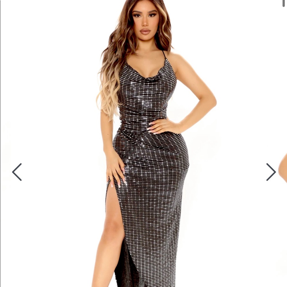 Metallic Maxi Dress